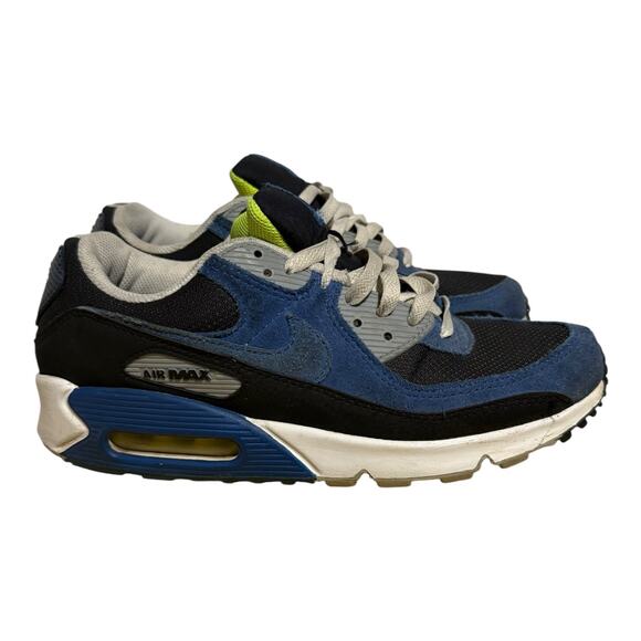 Nike Other - Nike Air Max 90 SE Blue Black Volt Men's Size 9 Suede Mesh Running Sneakers